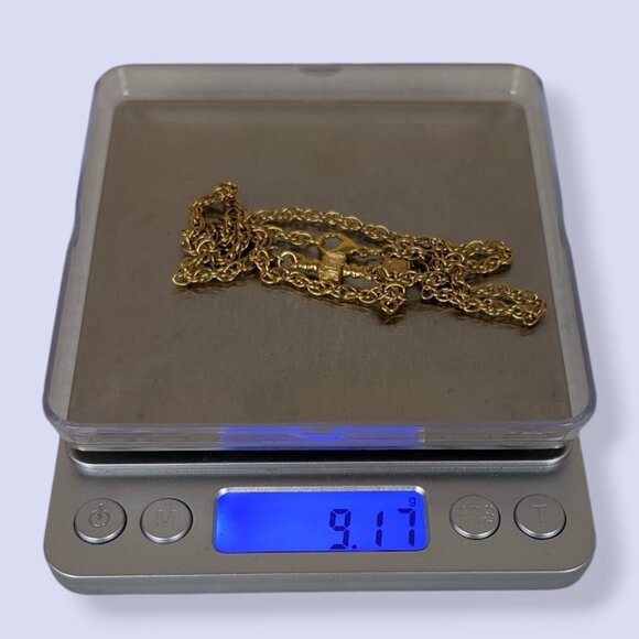 V. Block-Accented Rope Chain Necklace - Picture 5 of 5